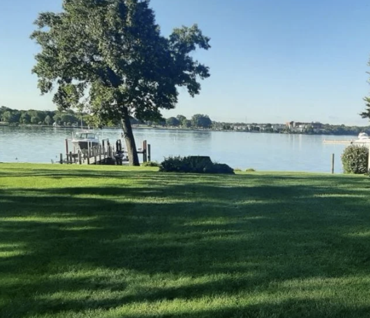 Lakefront property lawn care in Ada